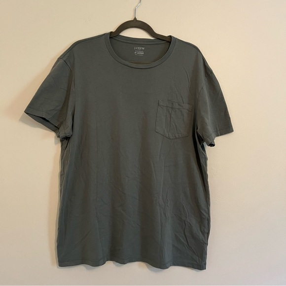 J. Crew Mens Sage Green Short Sleeve Graphic Tee XL Slim Washed Cotton Casual - Picture 2 of 15
